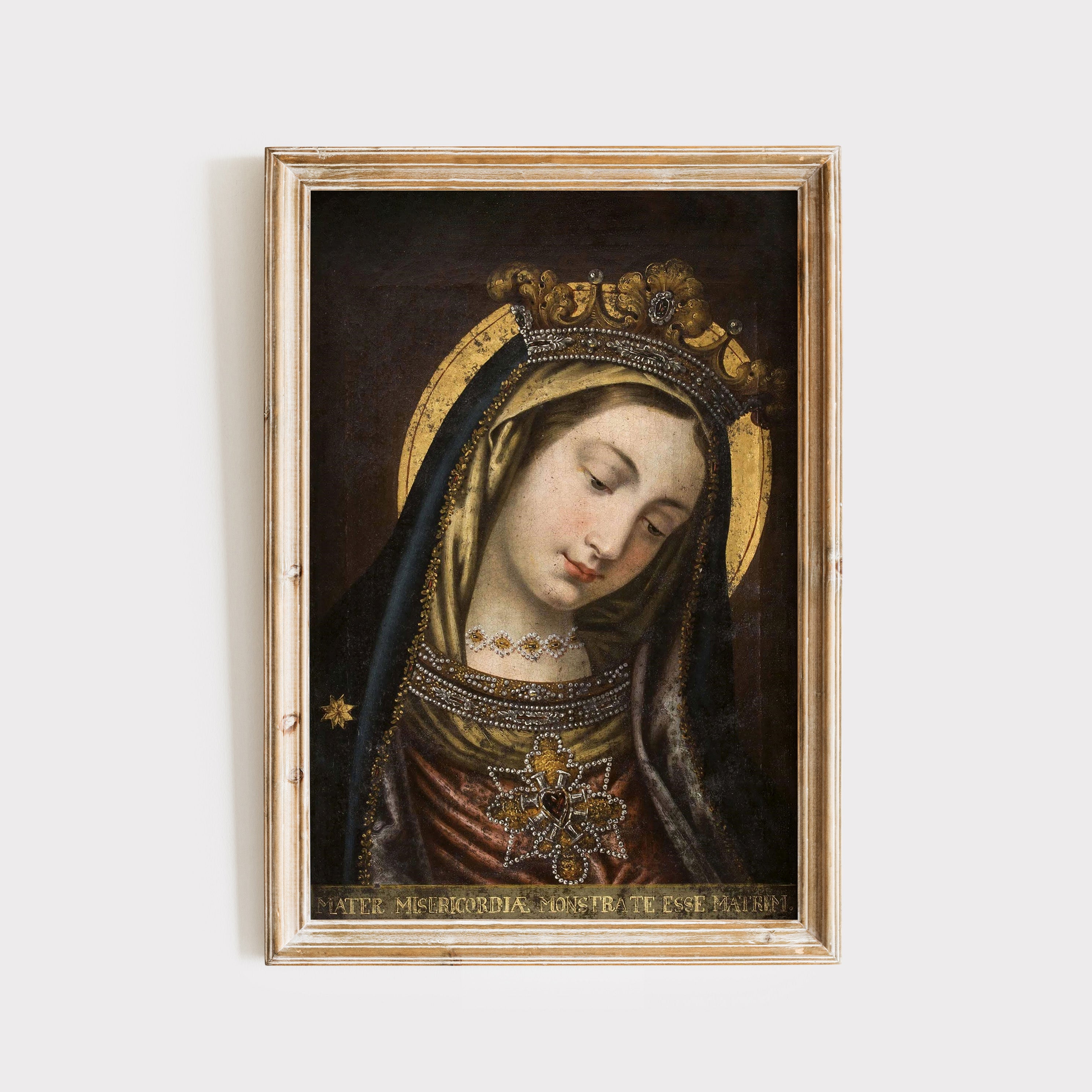 Our Lady of the Bowed Head Art Print (Mater Misericordiae)